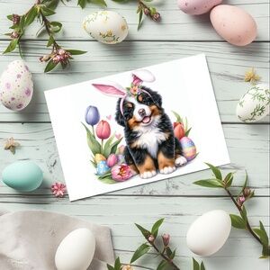 Bernese Mountain Dog Easter Cards, Blank Note Card Set